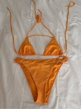 Monday Swimwear Vibrant Orange Bikini Top & Bottom | M Top, L Bottom
